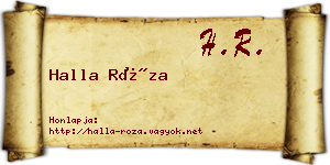 Halla Róza névjegykártya