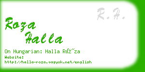 roza halla business card